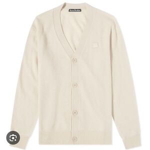 Acne Cream Cardigan Sweater Timeless Knit Design